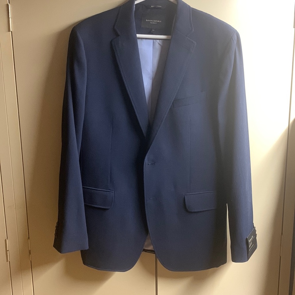 Mens Banana Republic Tailored Fit Navy Blu Jacket